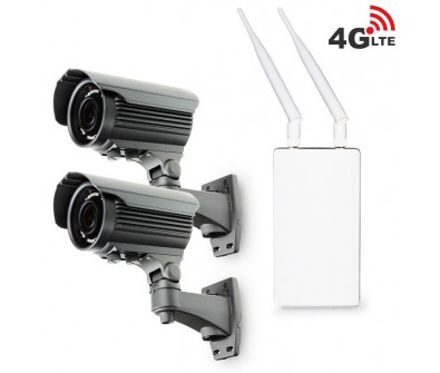 Готовый мобильный комплект 4G видеонаблюдения с 2-мя видеокамерами 5 MPx для улицы PST-105RCH-4G